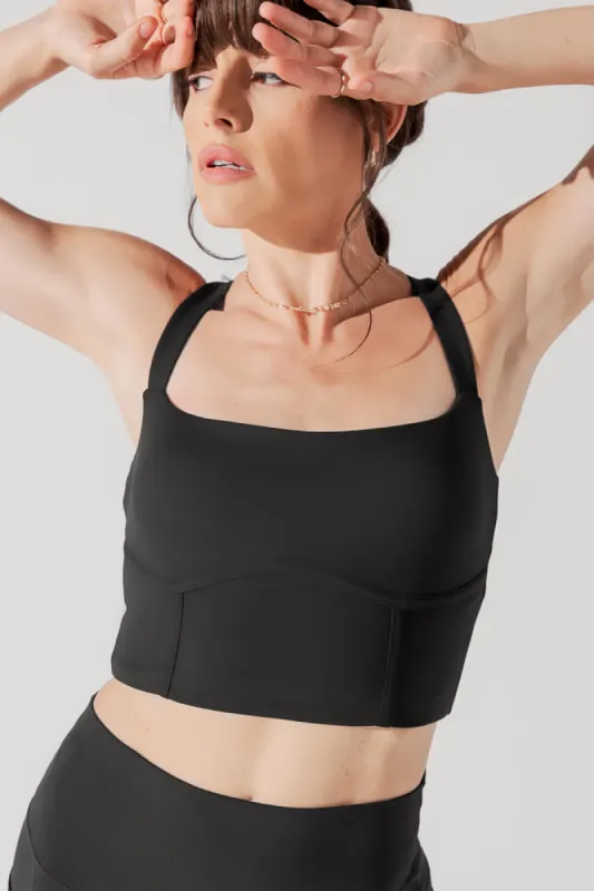 Daphne Corset Crop Top - Black sold by POPFLEX