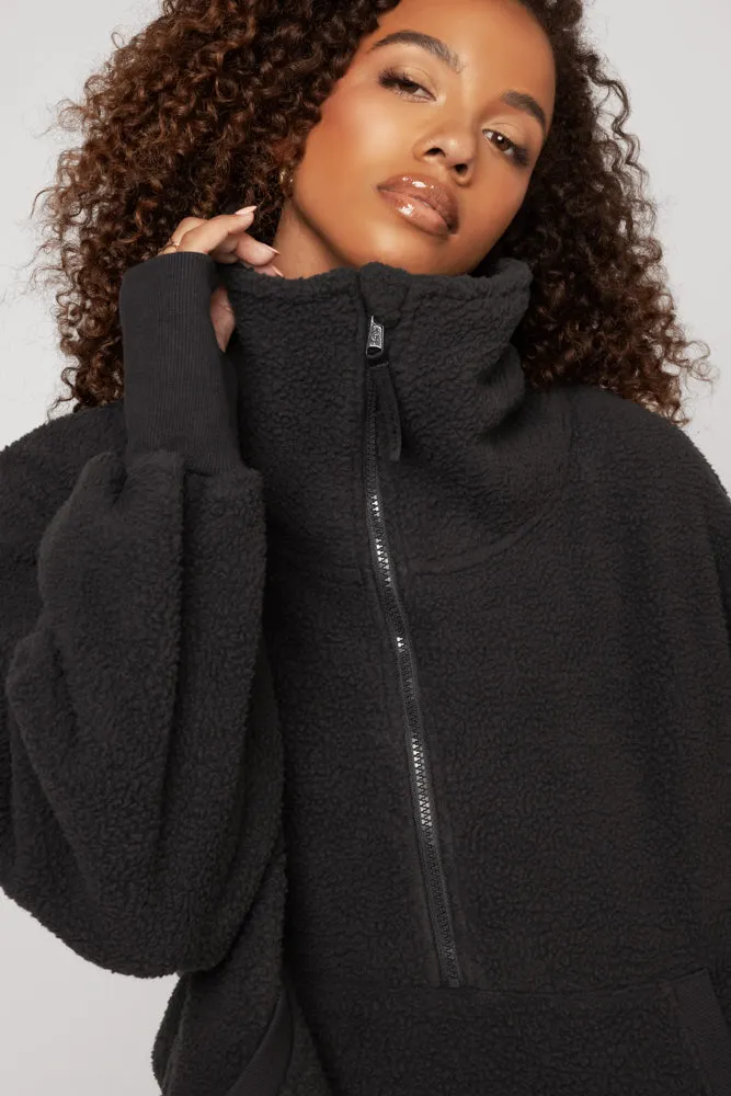 Big Hug Fleece Half Zip Sweater - Smoky Charcoal sold by POPFLEX product image thumbnail 2