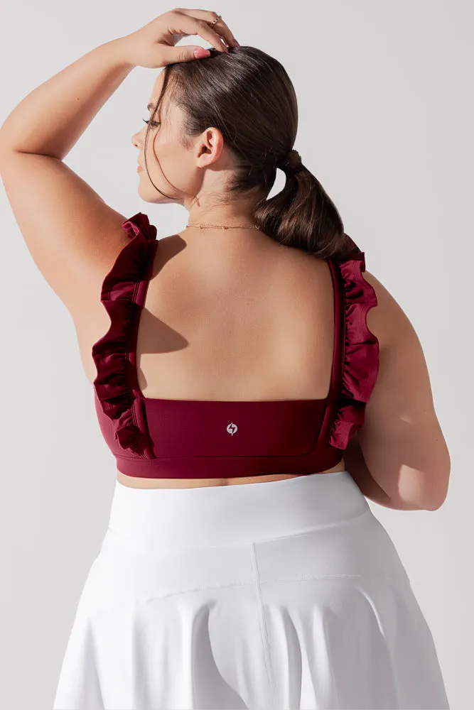 Romance Ruffle Bra - Crimson sold by POPFLEX product image thumbnail 2