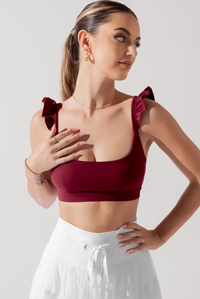 Romance Ruffle Bra - Crimson sold by POPFLEX product image thumbnail 3