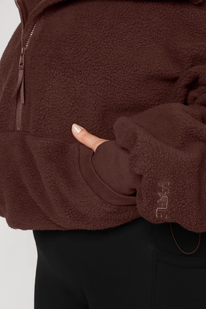 Big Hug Fleece Half Zip Sweater - Chocolate sold by POPFLEX product image thumbnail 4
