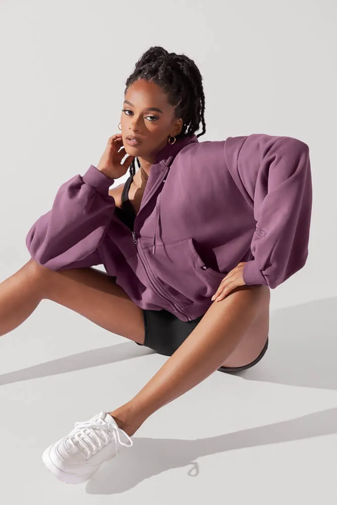 Zip Cloud Hoodie - Deep Plum sold by POPFLEX