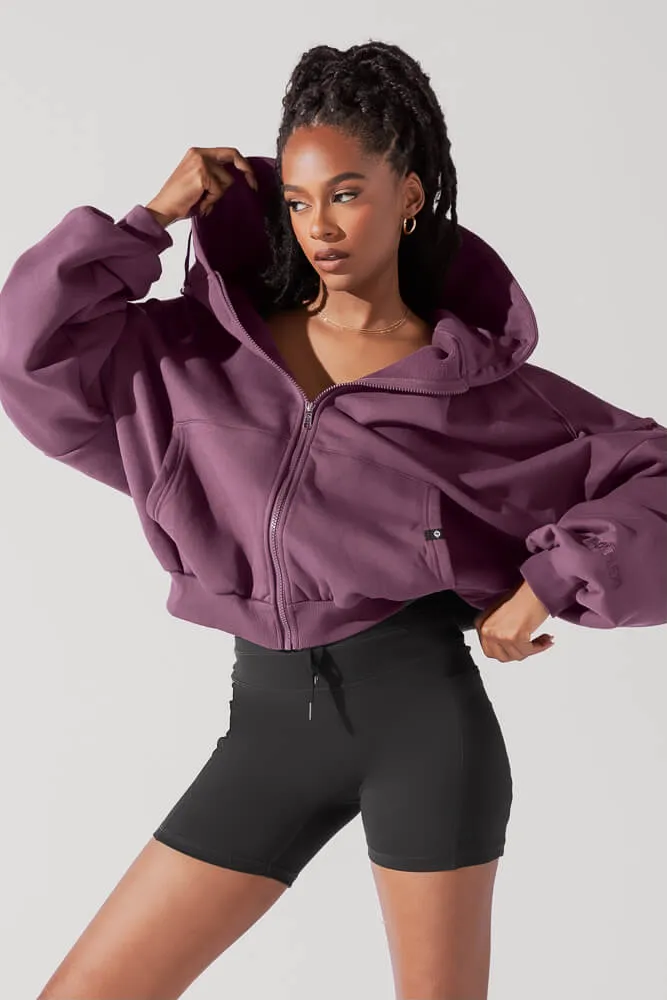 Zip Cloud Hoodie - Deep Plum sold by POPFLEX product image thumbnail 2