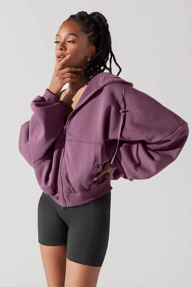 Zip Cloud Hoodie - Deep Plum sold by POPFLEX product image thumbnail 5