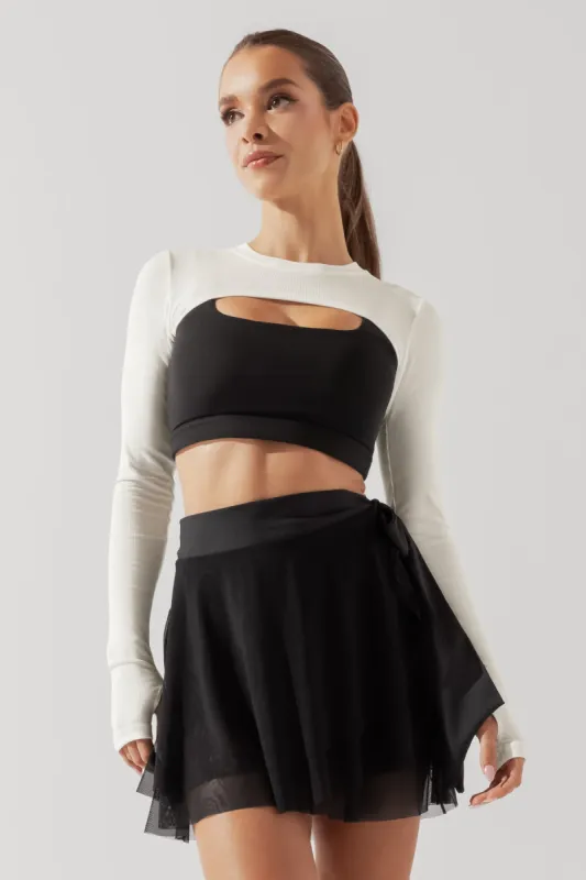 Relevé Ribbed Shrug - Cream sold by POPFLEX