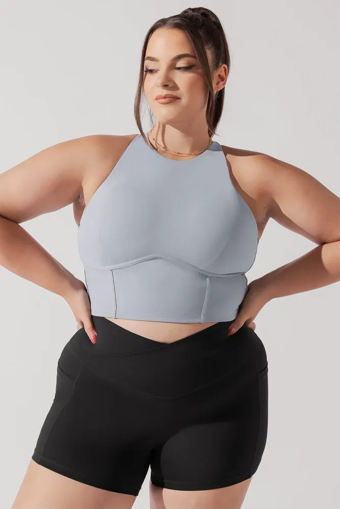 Cleo Corset Crop Bralette - Blue Stone sold by POPFLEX