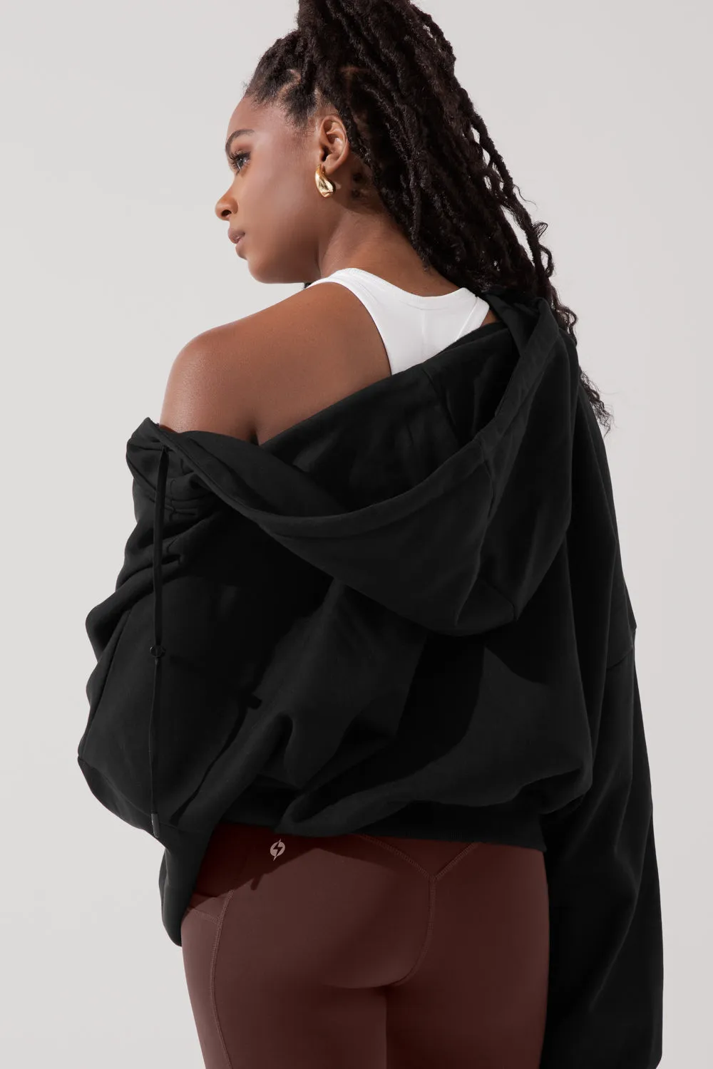 Zip Cloud Hoodie - Black sold by POPFLEX product image thumbnail 5