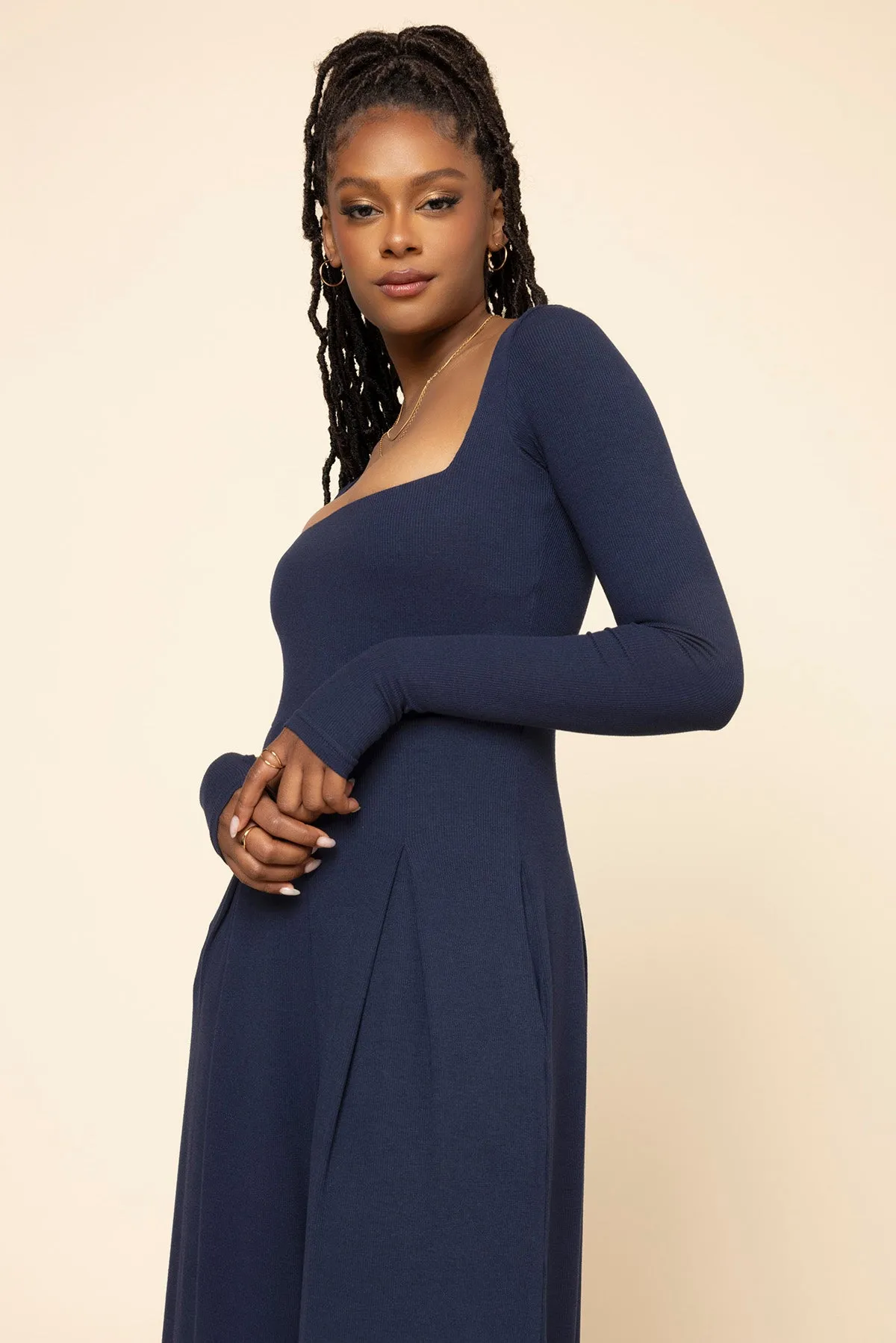 Go With The Flow Long Sleeve Jumpsuit - Cosmic Navy sold by POPFLEX product image thumbnail 3