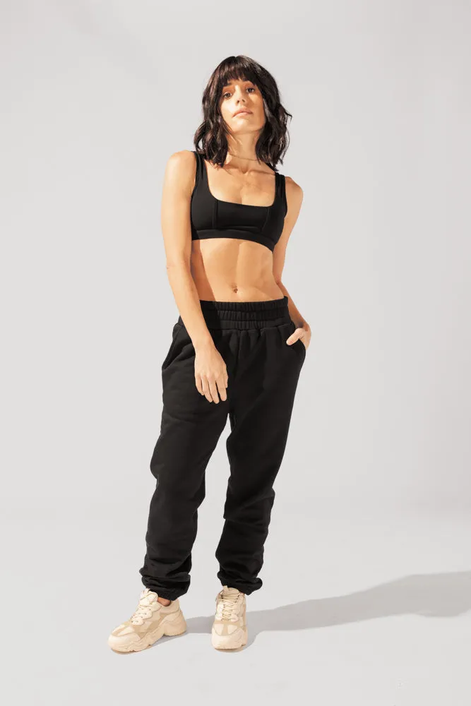 Cloud Rollover Sweatpant - Black sold by POPFLEX