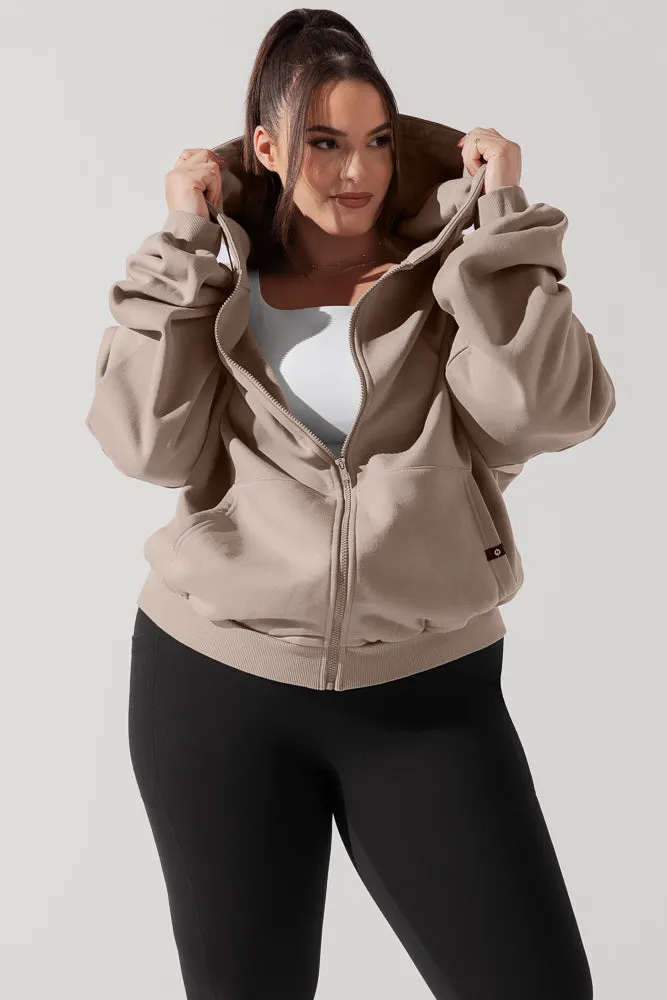 Zip Cloud Hoodie - Taupe sold by POPFLEX product image thumbnail 3
