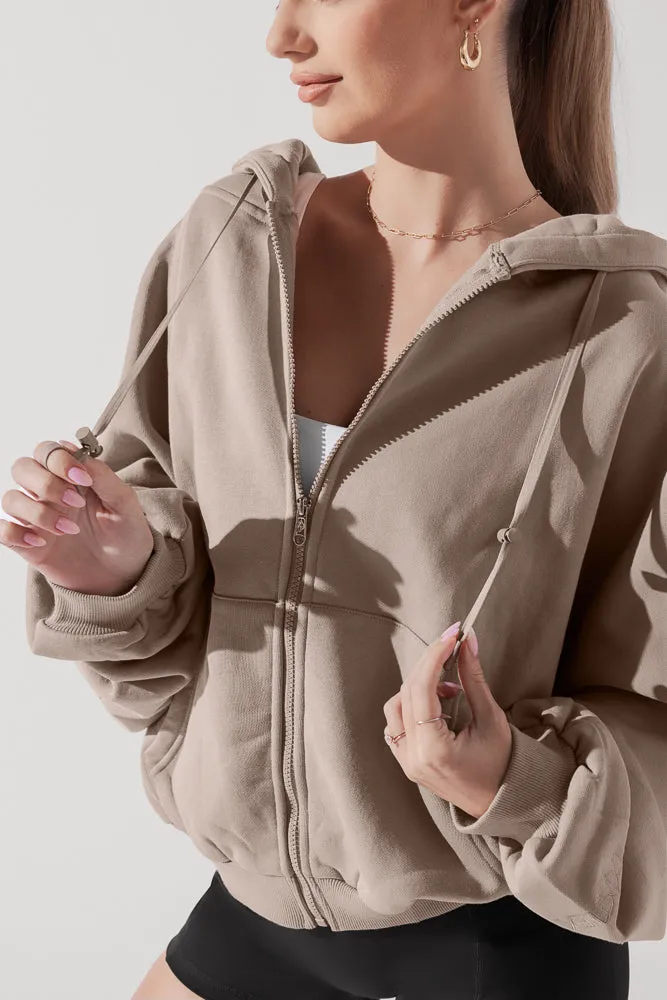 Zip Cloud Hoodie - Taupe sold by POPFLEX product image thumbnail 2