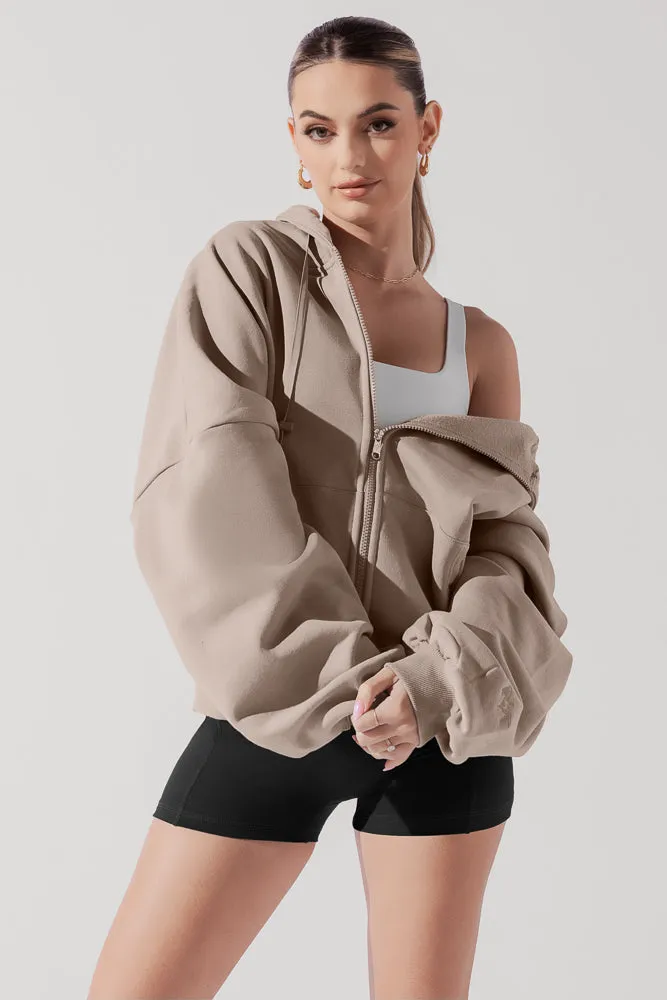 Zip Cloud Hoodie - Taupe | Parallel