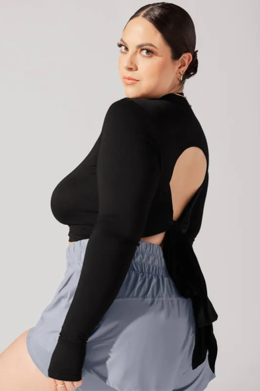 Bow Back Long Sleeve - Black sold by POPFLEX