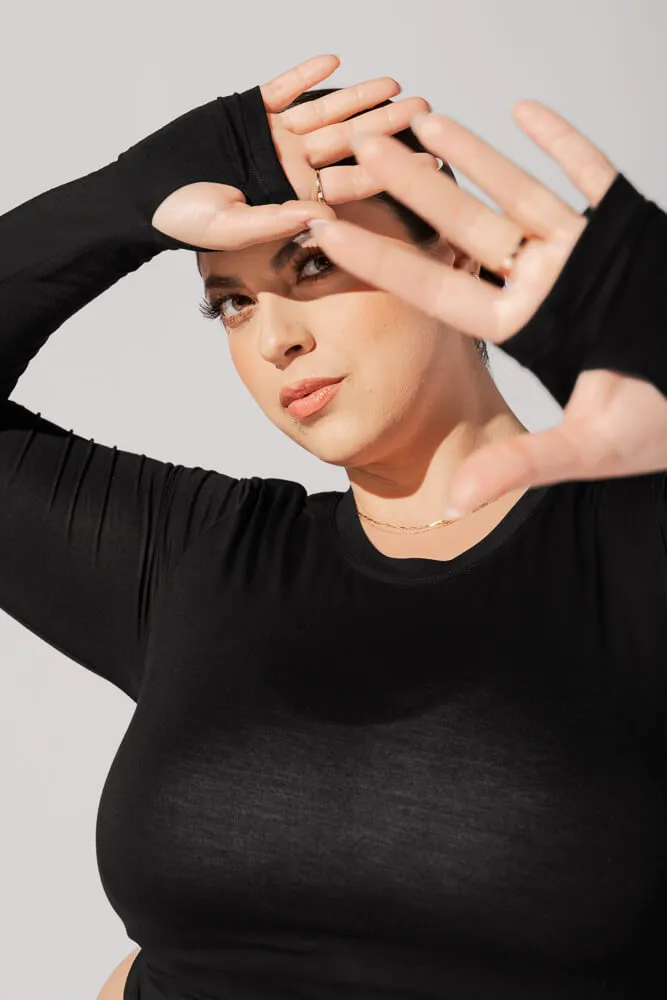 Bow Back Long Sleeve - Black sold by POPFLEX product image thumbnail 2