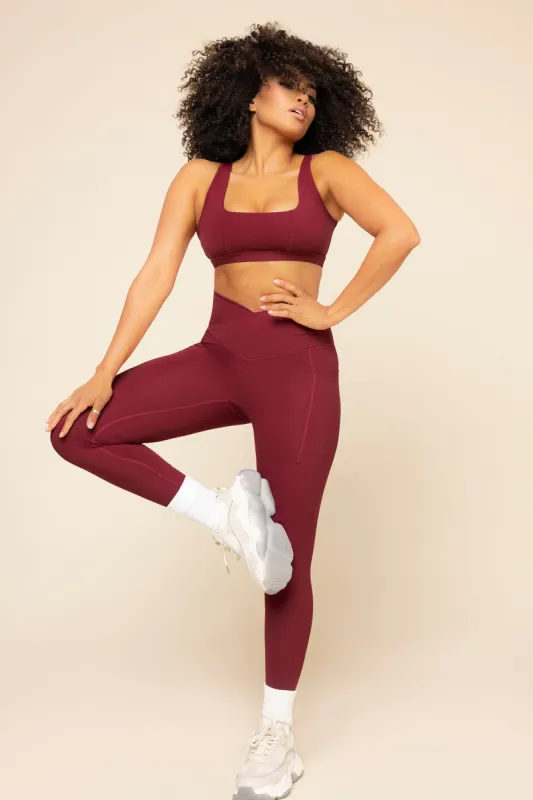 Crisscross Hourglass® Legging with Pockets - Crimson sold by POPFLEX