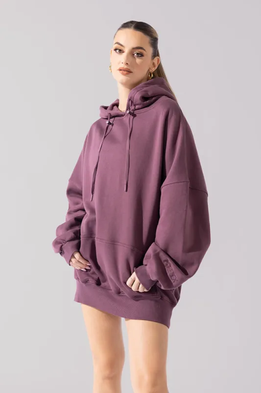 Long Cloud Hoodie - Deep Plum sold by POPFLEX