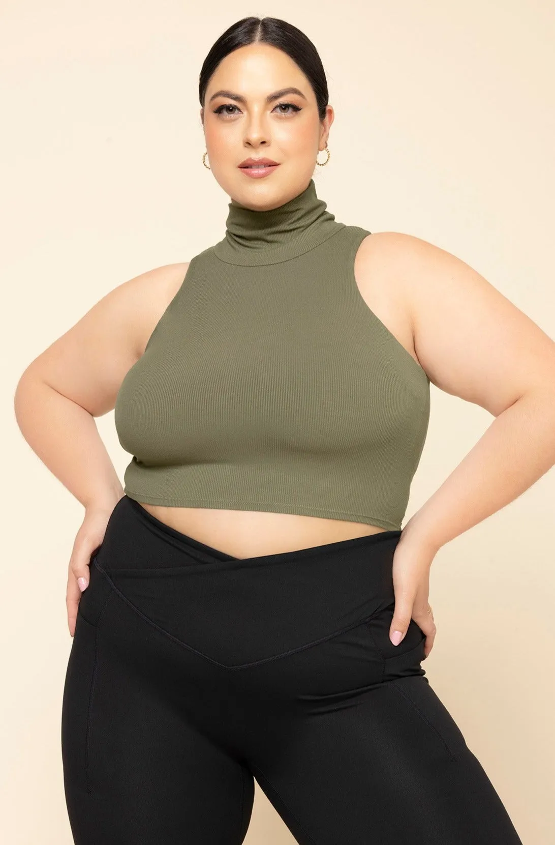 I Feel Cute Crop Top - Burnt Olive sold by POPFLEX