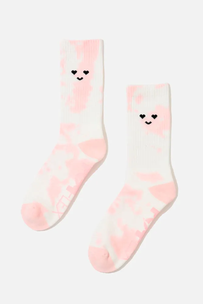 Heart Eyes Mid-Calf Gym Socks - Pink Tie Dye sold by POPFLEX product image thumbnail 3