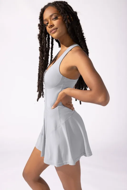 Matchpoint Workout Dress with Zipper - Blue Stone sold by POPFLEX