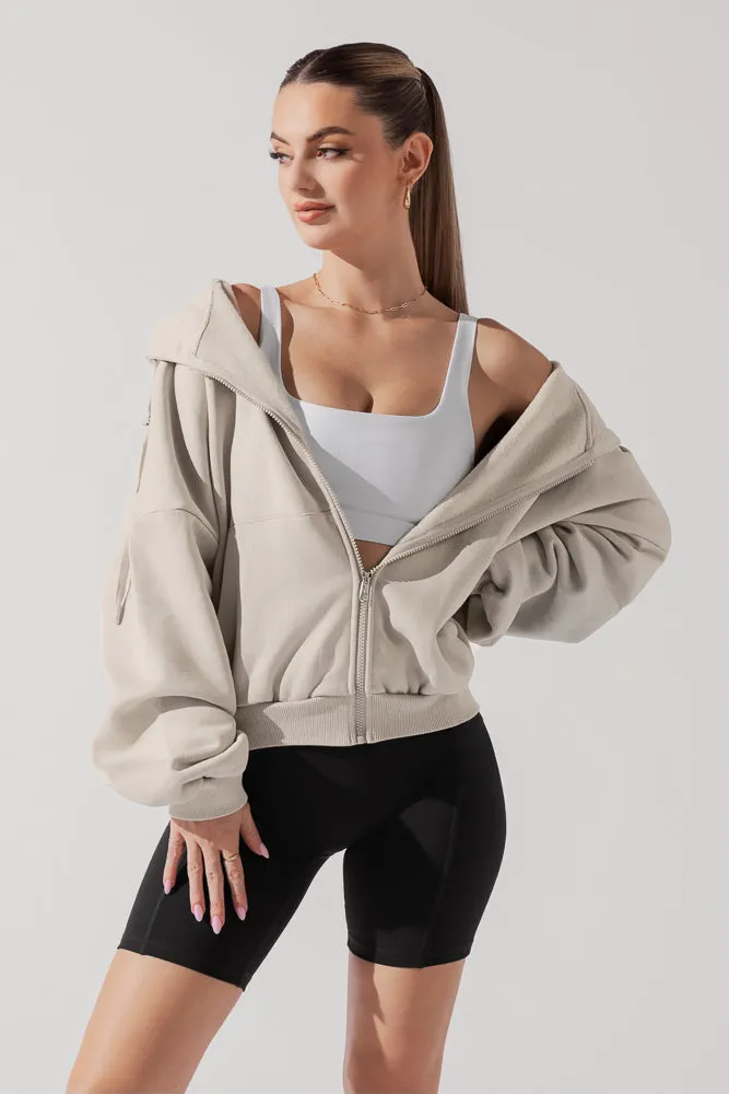 Zip Cloud Hoodie - Seashell sold by POPFLEX
