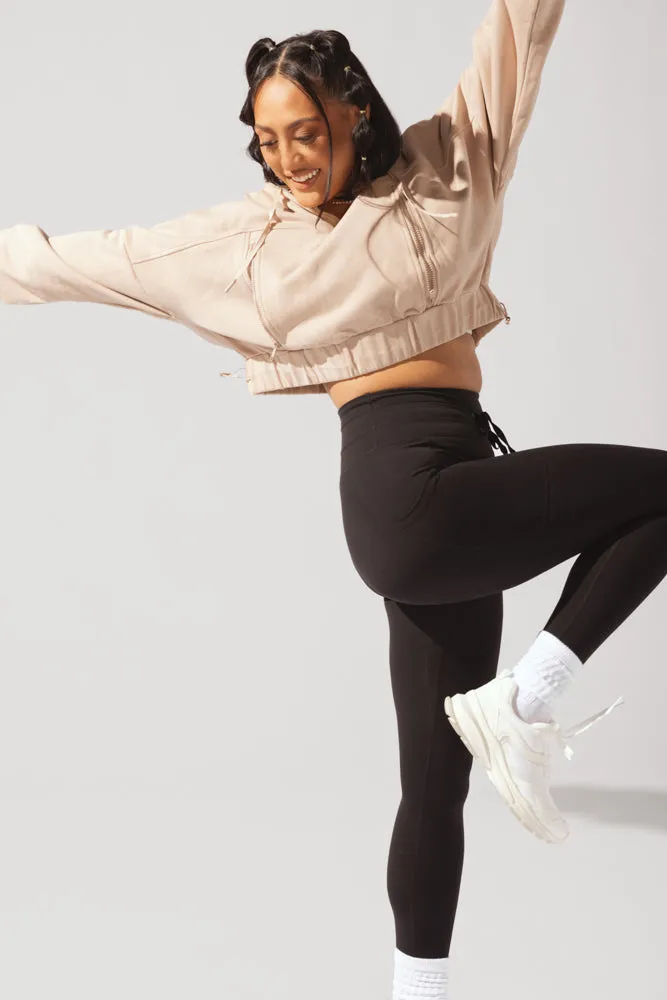 Half Zip Warm Up Hoodie - Latte sold by POPFLEX product image thumbnail 3