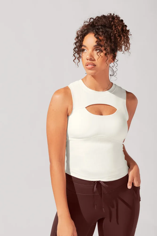 Peekaboo Crew Tank - Coconut Cream sold by POPFLEX product image thumbnail 4