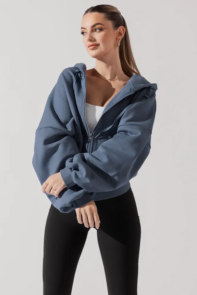Zip Cloud Hoodie - Blue Steel sold by POPFLEX