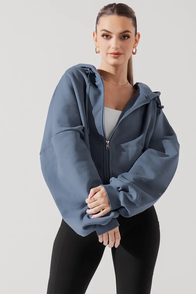 Zip Cloud Hoodie - Blue Steel sold by POPFLEX product image thumbnail 5