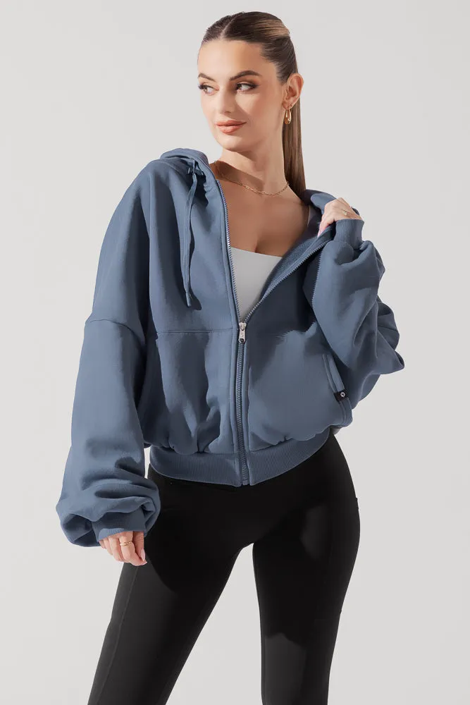 Zip Cloud Hoodie - Blue Steel sold by POPFLEX product image thumbnail 3