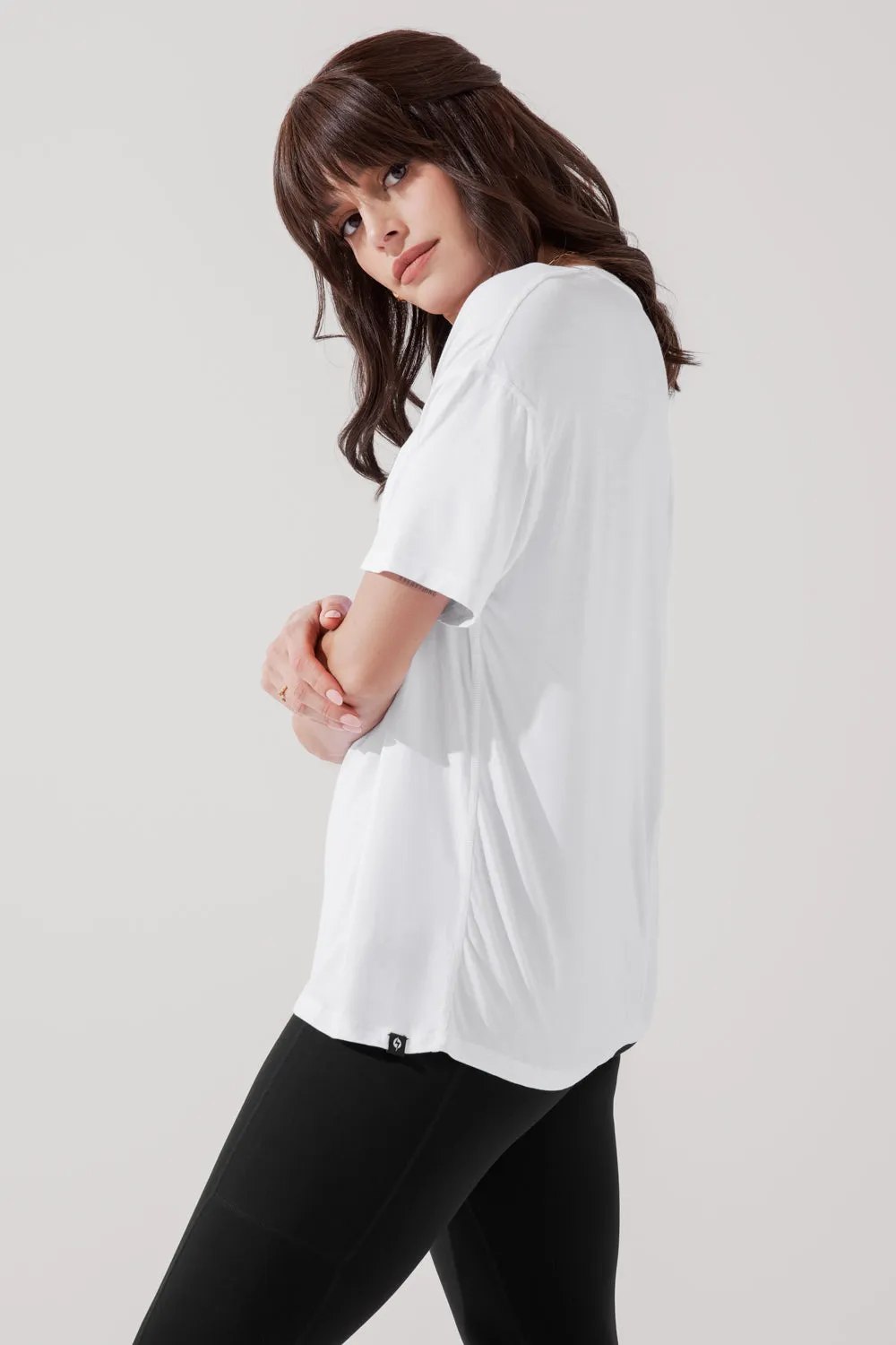 Daring Deep V Tee - White sold by POPFLEX product image thumbnail 4