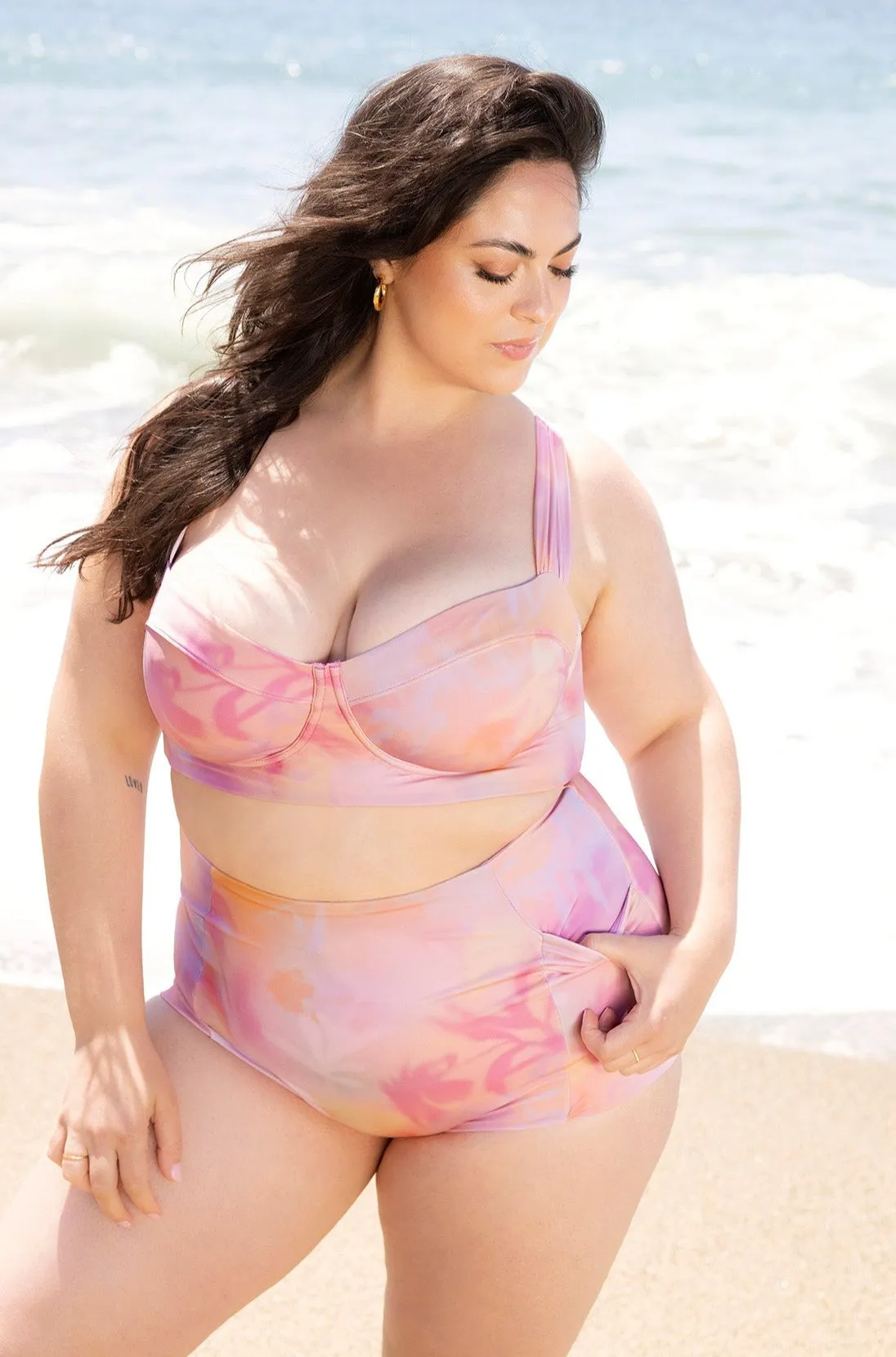 Boardwalk Bombshell Bikini Top - Floral Haze sold by POPFLEX