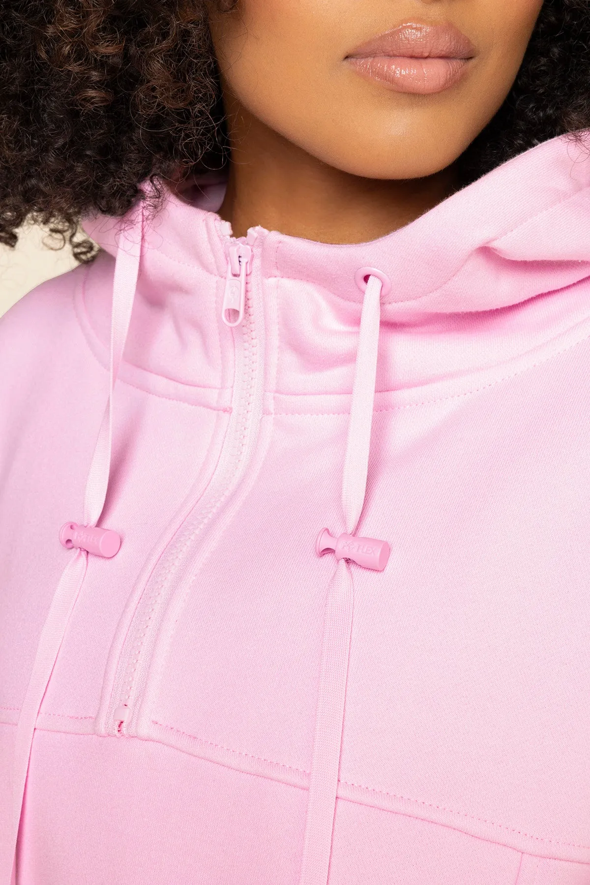 Half Zip Warm Up Hoodie - Perfect Pink sold by POPFLEX product image thumbnail 4
