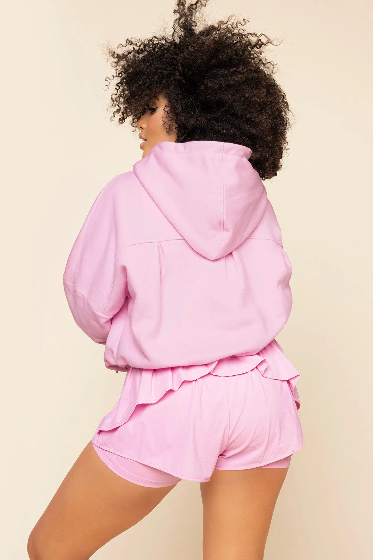 Half Zip Warm Up Hoodie - Perfect Pink sold by POPFLEX product image thumbnail 3