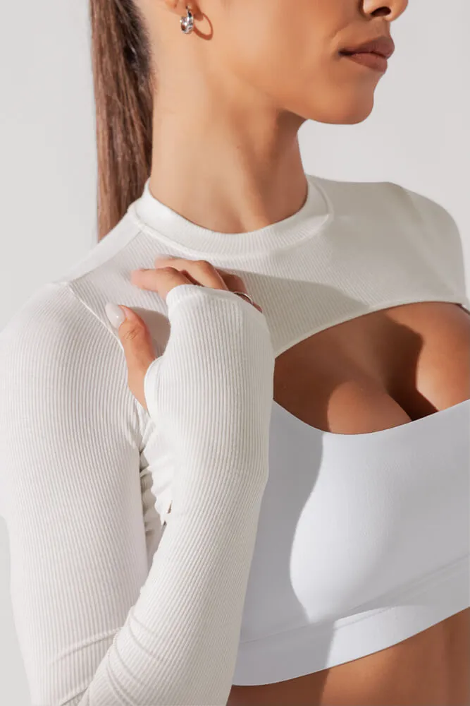 Relevé Ribbed Shrug - Sugar (Bamboo) sold by POPFLEX