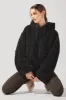 Faux Sherpa Pullover Cloud Hoodie - Black sold by POPFLEX