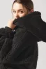 Faux Sherpa Pullover Cloud Hoodie - Black sold by POPFLEX