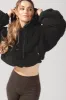 Faux Sherpa Pullover Cloud Hoodie - Black sold by POPFLEX