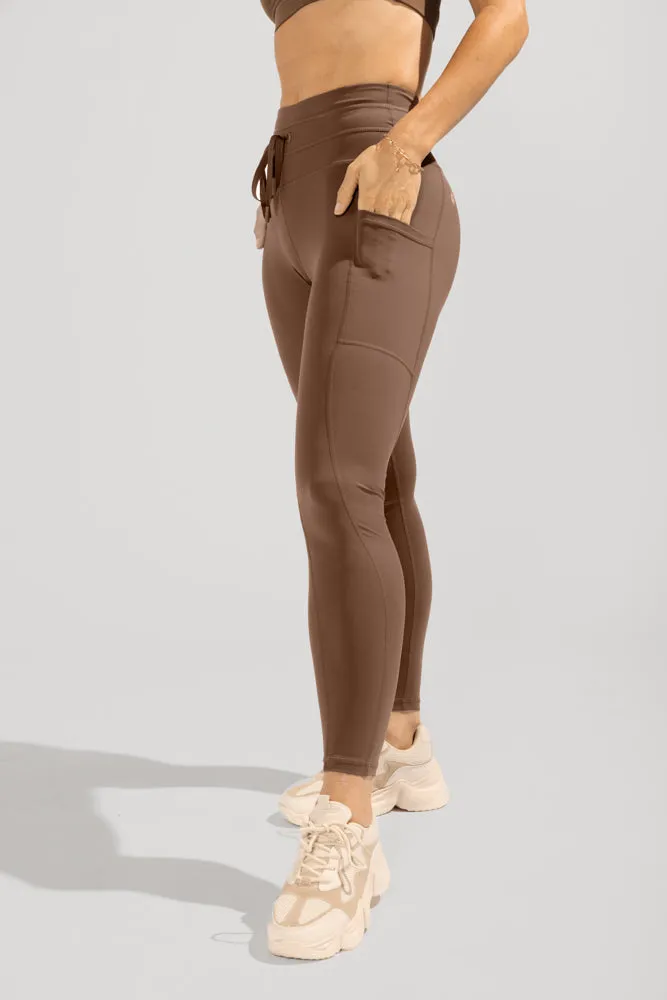 Cargo Leggings with Pockets (Soft Touch) - Mochaccino sold by POPFLEX product image thumbnail 3