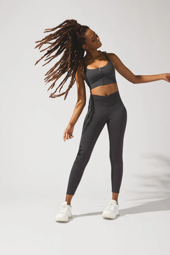 Crisscross Hourglass Legging™ - Dark Heather Grey sold by POPFLEX