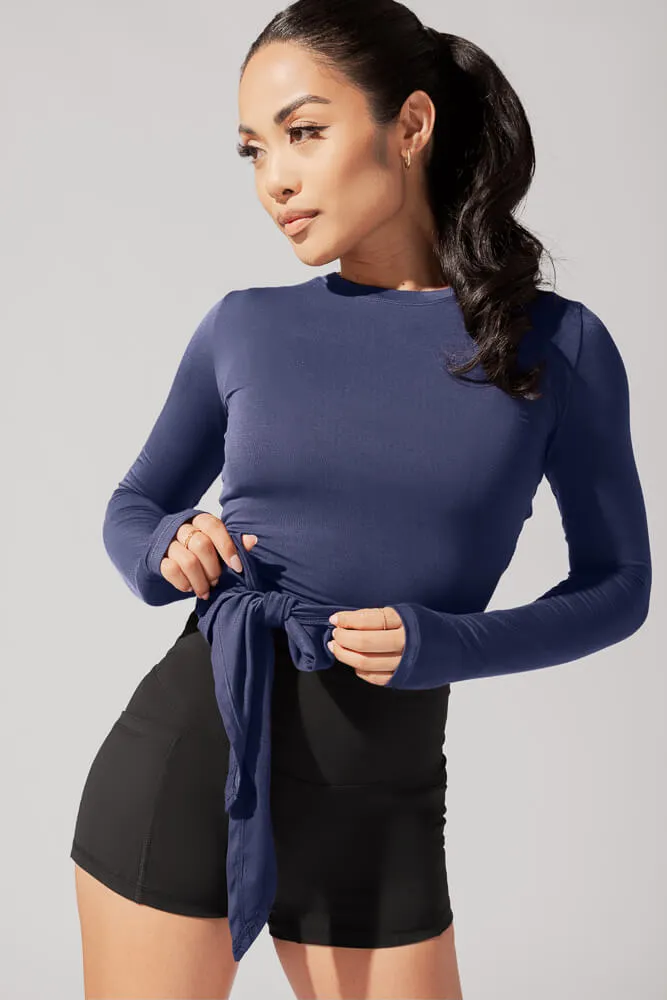 Bow Back Reversible Long Sleeve Top - Dark Navy sold by POPFLEX product image thumbnail 4