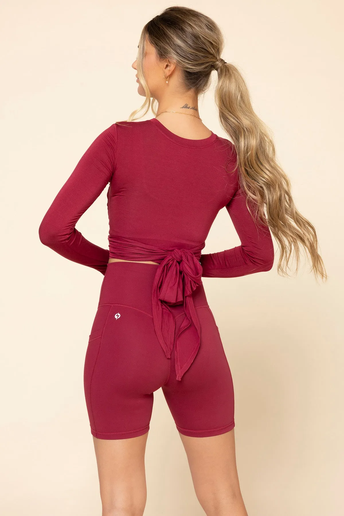 Bow Back Reversible Long Sleeve Top - Ruby sold by POPFLEX product image thumbnail 2