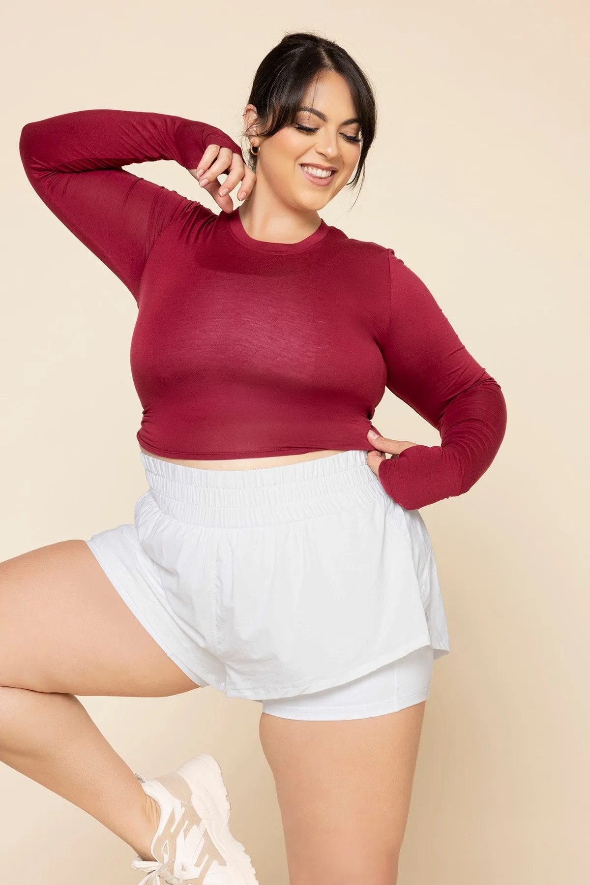 Bow Back Reversible Long Sleeve Top - Ruby sold by POPFLEX product image thumbnail 3