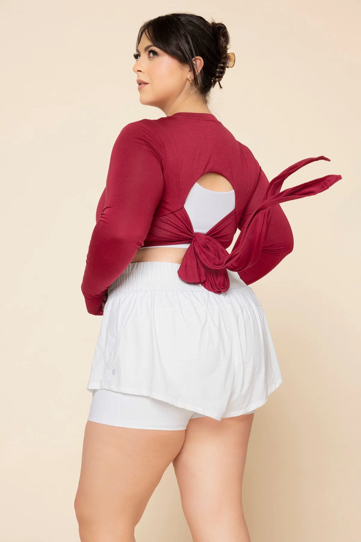 Bow Back Reversible Long Sleeve Top - Ruby sold by POPFLEX product image thumbnail 4