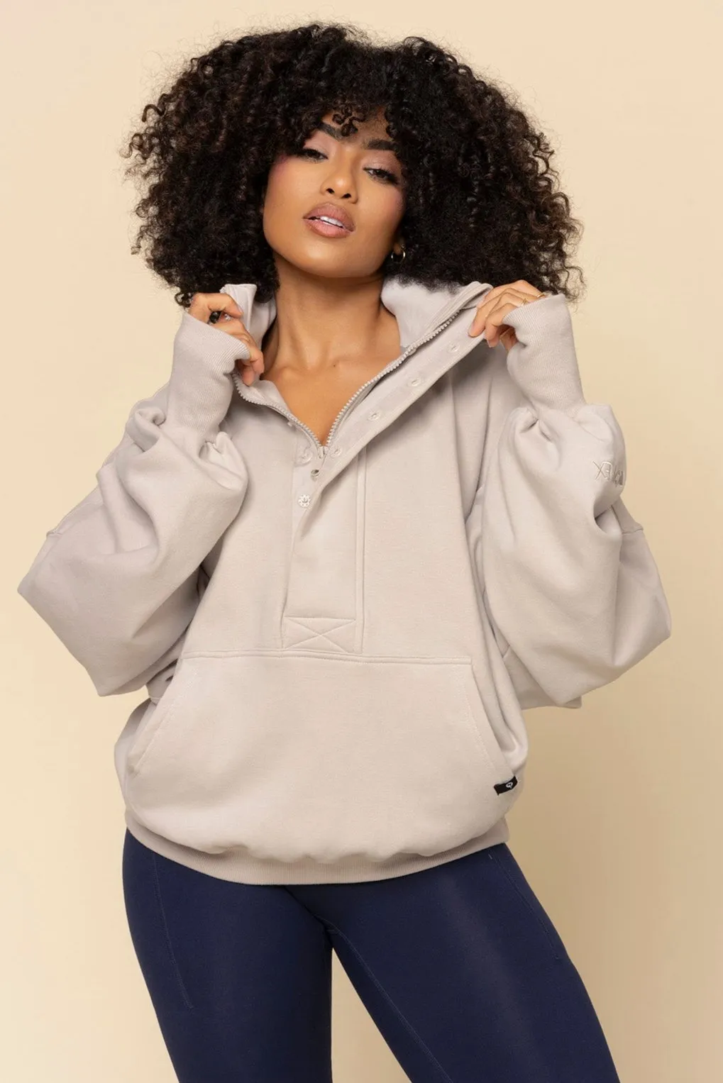 Ooey Gooey Half Zip Sweater - Silver Birch sold by POPFLEX product image thumbnail 2