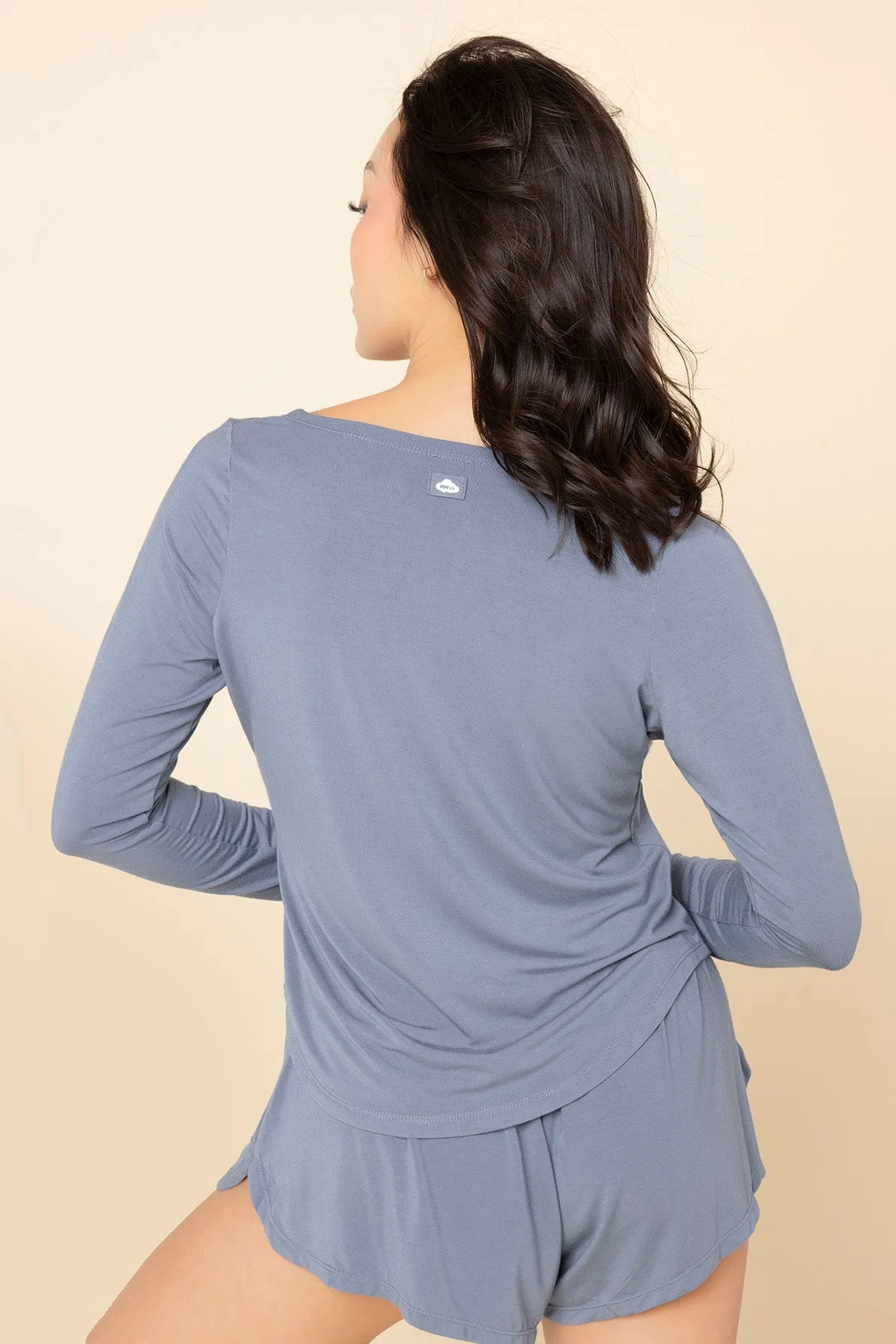 Sleep Tight Long Sleeve Henley - Sleepy Blue sold by POPFLEX product image thumbnail 4