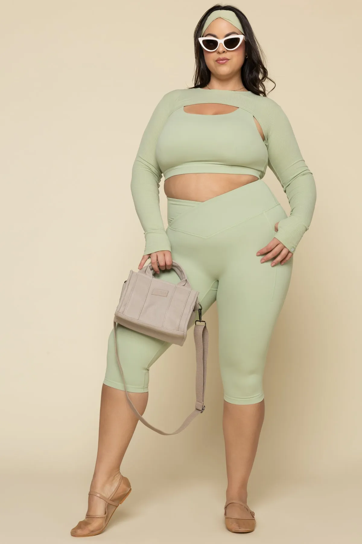 Relevé Ribbed Shrug - Pistachio sold by POPFLEX product image thumbnail 5