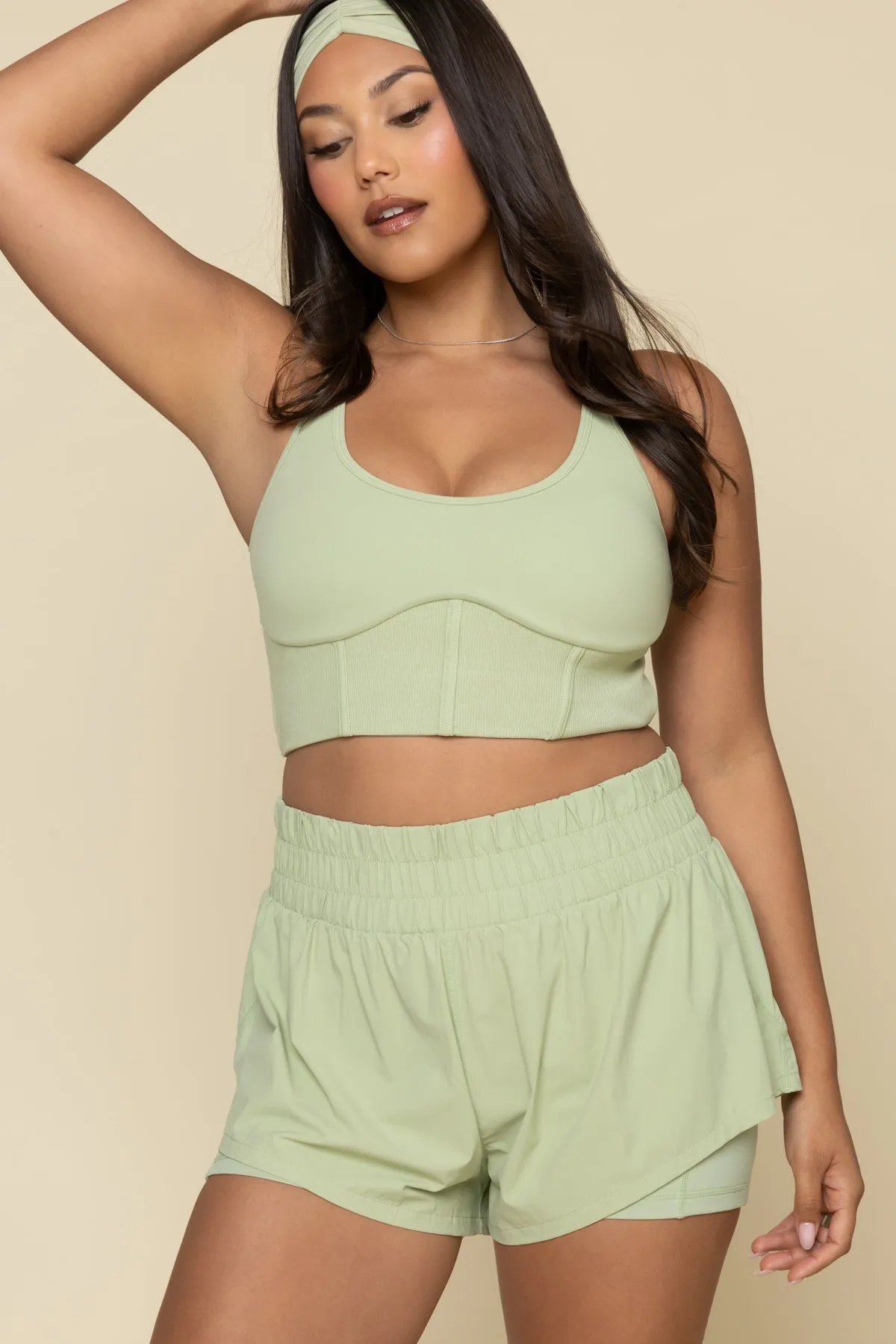 Plié Corset Crop Bralette - Pistachio sold by POPFLEX product image thumbnail 2