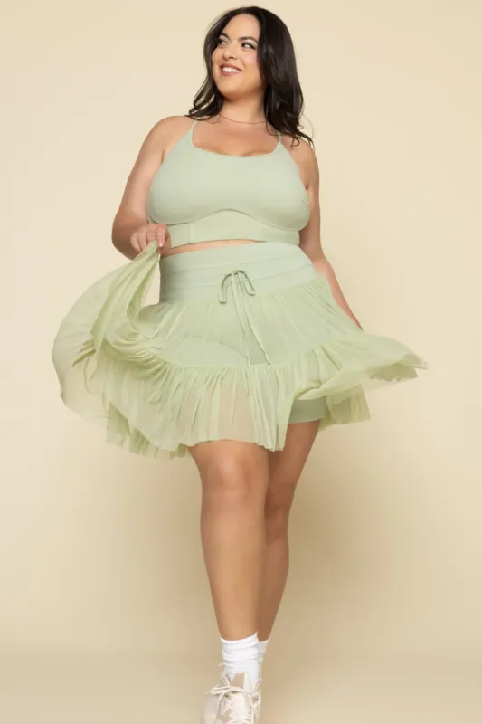 Pirouette Skort - Pistachio sold by POPFLEX
