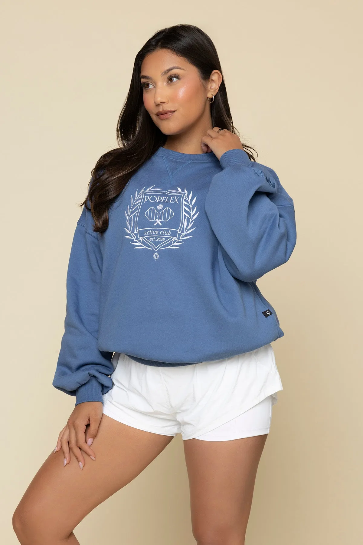 POPFLEX® Active Club Cloud Crewneck Sweater - Blue Horizon sold by POPFLEX
