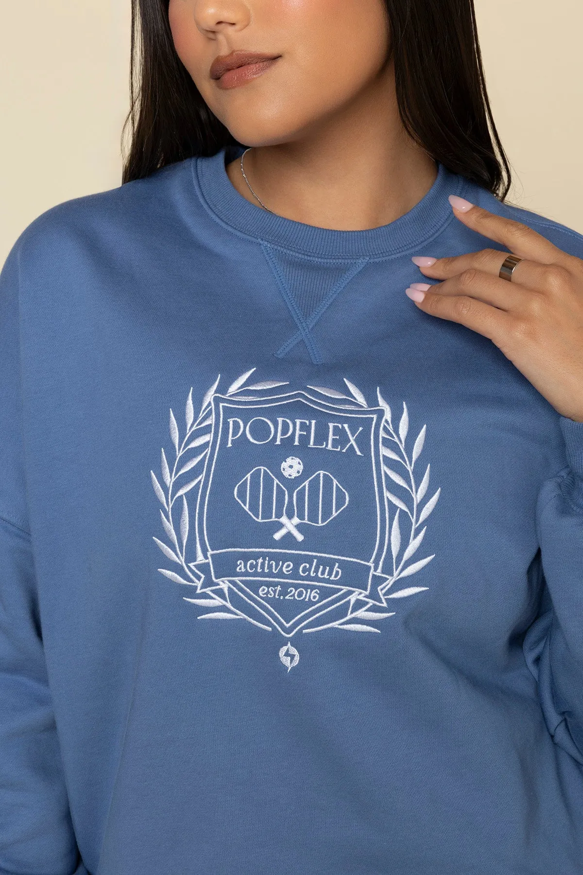 POPFLEX® Active Club Cloud Crewneck Sweater - Blue Horizon sold by POPFLEX product image thumbnail 3